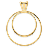 50 Pecos Mexican Peso Prong Set Double Circle Coin Bezel in 14k Yellow Gold