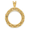 $5 US Indian Half Eagle Prong Set Chain Link Coin Bezel in 14k Yellow Gold