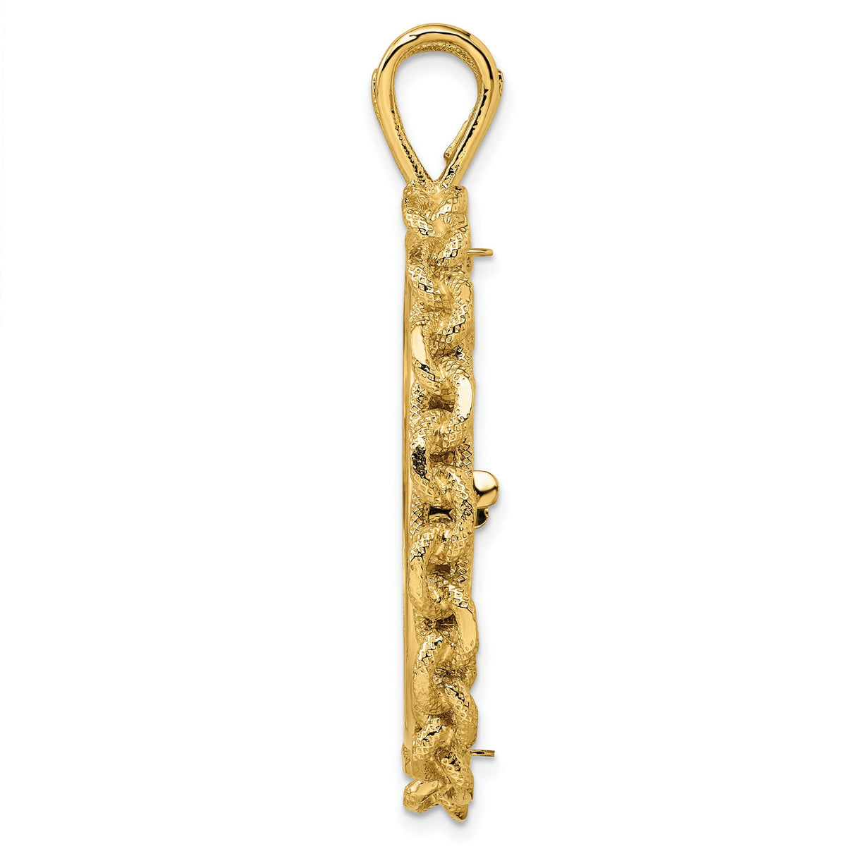 1 oz Australian Lunar Tiger Prong Set Chain Link Coin Bezel in 14k Yellow Gold