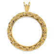 1 oz Australian Lunar Tiger Prong Set Chain Link Coin Bezel in 14k Yellow Gold