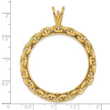 $20 US St Gaudens Double Eagle Prong Set Prong Chain Link Coin Bezel in 14k Yellow Gold