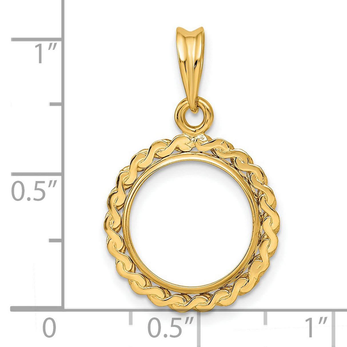 2 Dos Pesos Mexican Peso Prong Set Chain Style Coin Bezel in 14k Yellow Gold