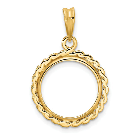 $1 US Indian Princess Prong Set Chain Style Coin Bezel in 14k Yellow Gold