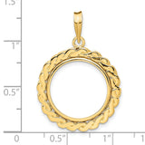 10 cents US Dime Prong Set Chain Style Coin Bezel in 14k Yellow Gold