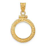 2 Dos Pesos Mexican Peso Screw Top Foxtail Chain Coin Bezel in 14k Yellow Gold