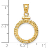 2 Dos Pesos Mexican Peso Screw Top Foxtail Chain Coin Bezel in 14k Yellow Gold