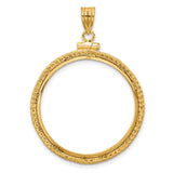 $10 US Indian Eagle Screw Top Foxtail Chain Coin Bezel in 14k Yellow Gold