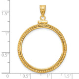 $10 US Indian Eagle Screw Top Foxtail Chain Coin Bezel in 14k Yellow Gold