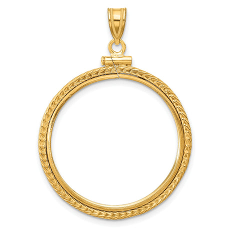 $10 US Liberty Eagle Screw Top Foxtail Chain Coin Bezel in 14k Yellow Gold