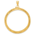 50 Pecos Mexican Peso Screw Top Foxtail Chain Coin Bezel in 14k Yellow Gold