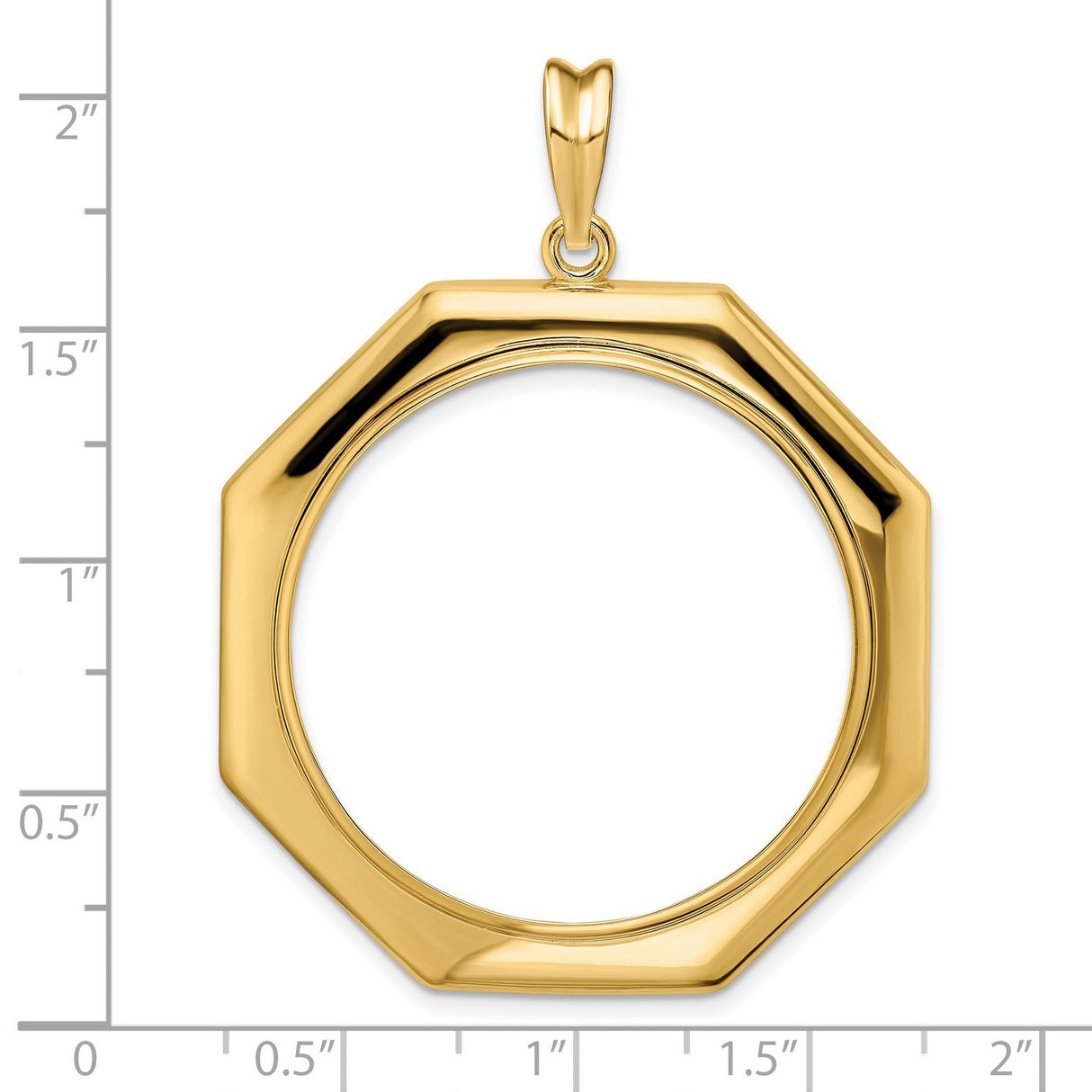 1 oz Australian Lunar Tiger Prong Set Octagonal Coin Bezel in 14k Yellow Gold