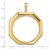 50 Pecos Mexican Peso Prong Set Octagonal Coin Bezel in 14k Yellow Gold