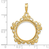 10 cents US Dime Prong Set Flower Blossom Coin Bezel in 14k Yellow Gold