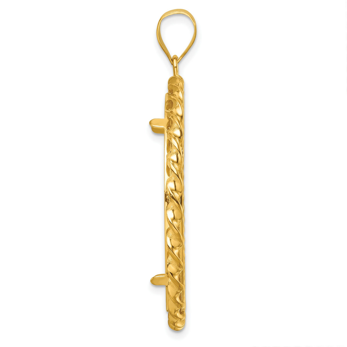 1 oz Australian Lunar Tiger Prong Set Diamond-Cut Twisted Ribbon Coin Bezel in 14k Yellow Gold