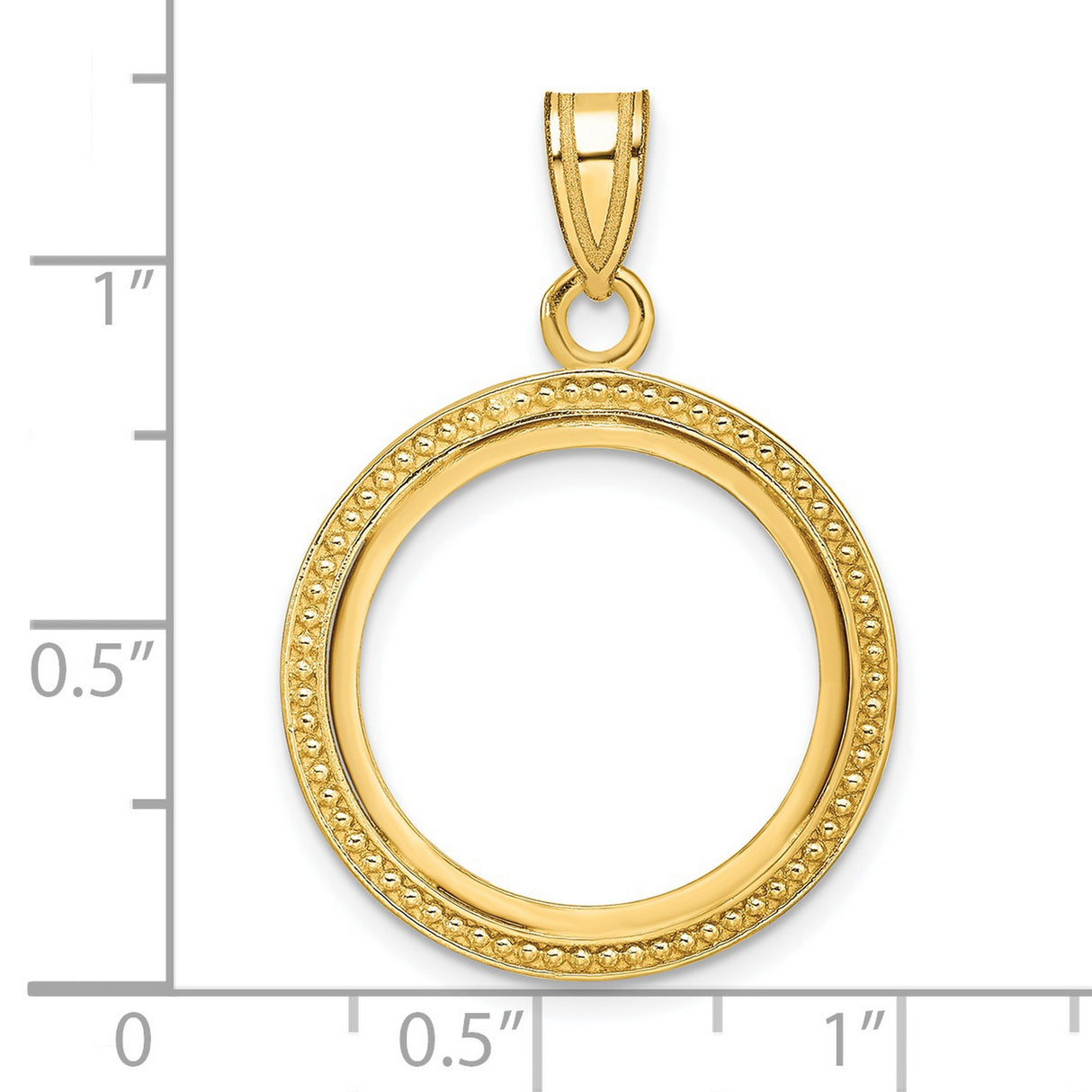 10 cents US Dime Prong Set Beaded Coin Bezel in 14k Yellow Gold