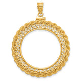 $10 US Liberty Eagle Screw Top Filigree Rope Coin Bezel in 14k Yellow Gold