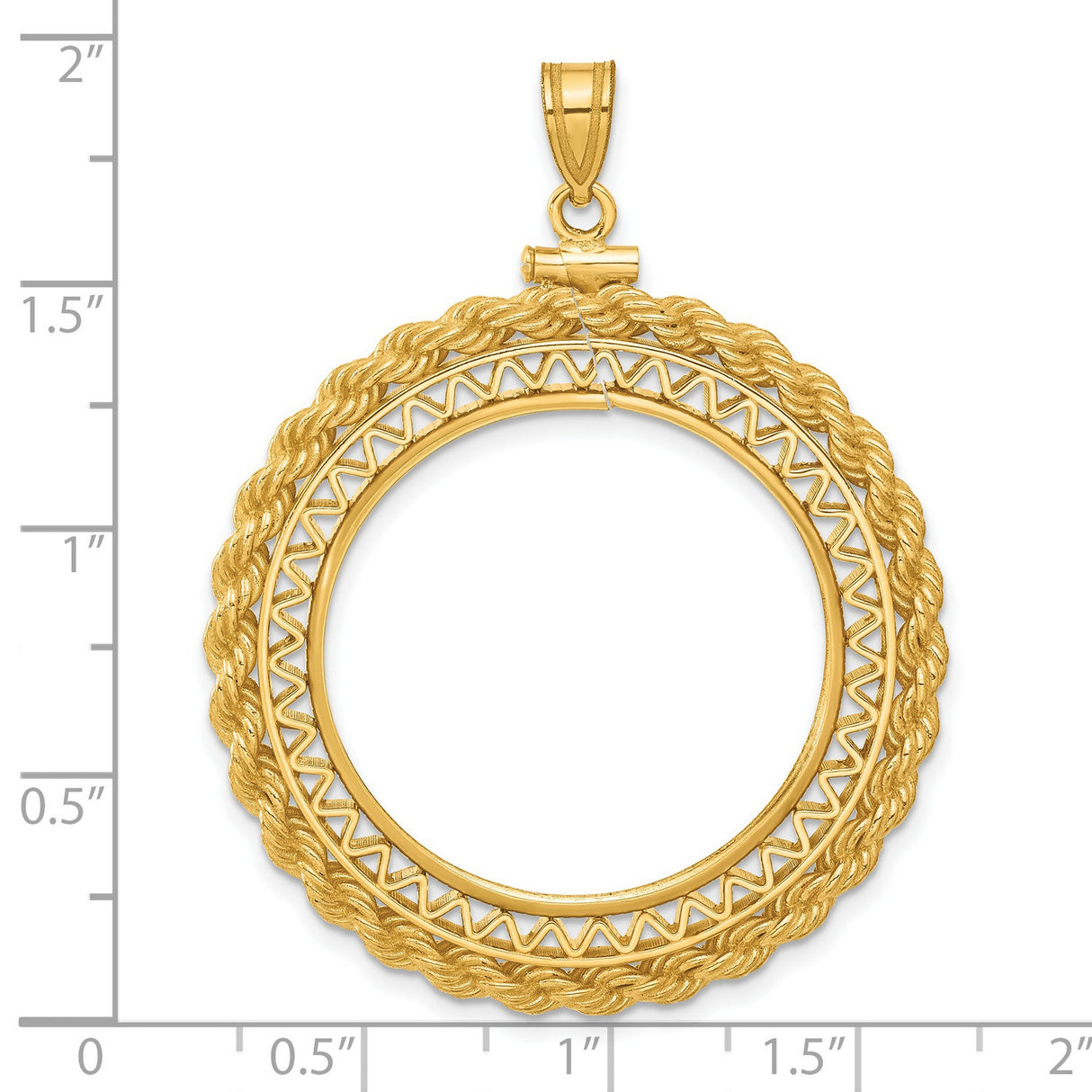 $10 US Liberty Eagle Screw Top Filigree Rope Coin Bezel in 14k Yellow Gold