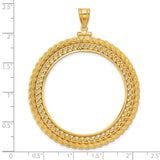 50 Pecos Mexican Peso Screw Top Filigree Rope Coin Bezel in 14k Yellow Gold