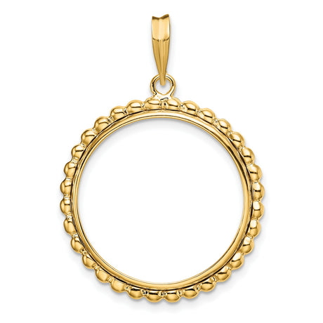 1/4 oz $10 American Buffalo Prong Set Bubble Edge Coin Bezel in 14k Yellow Gold