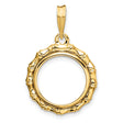 1/20 oz 5 Australian Nugget Prong Set Bamboo Coin Bezel in 14k Yellow Gold