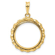 1/10 oz Cat Prong Set Bamboo Coin Bezel in 14k Yellow Gold