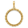 1/4 oz $10 American Buffalo Prong Set Bamboo Coin Bezel in 14k Yellow Gold