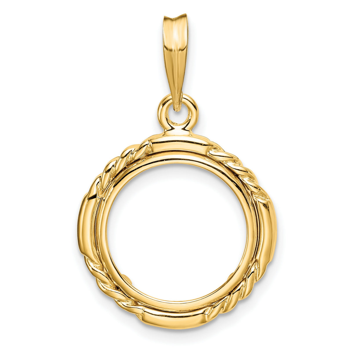  Cat Prong Set Quad Twist Coin Bezel in 14k Yellow Gold