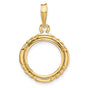  Cat Prong Set Quad Twist Coin Bezel in 14k Yellow Gold