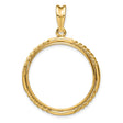 1/2 oz $25 American Buffalo Prong Set Quad Twist Coin Bezel in 14k Yellow Gold