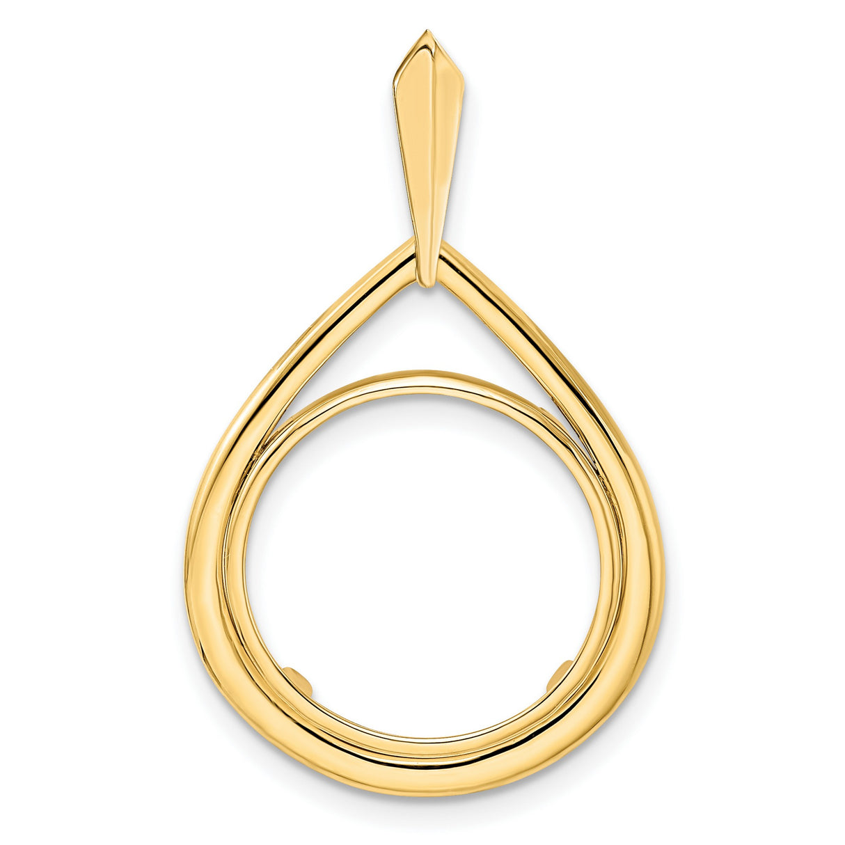 1/10 oz 15 Australian Nugget Prong Set Teardrop Coin Bezel in 14k Yellow Gold