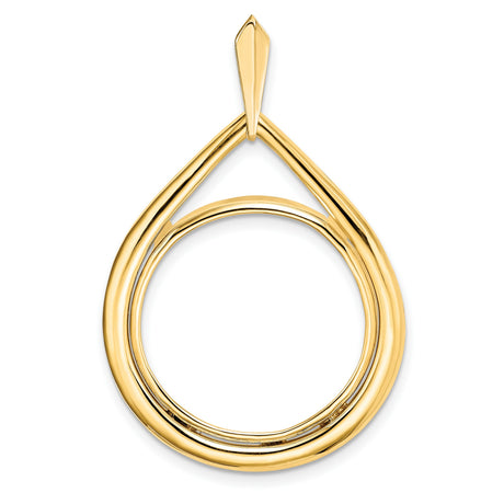 1/4 oz 25 Australian Nugget Prong Set Teardrop Coin Bezel in 14k Yellow Gold