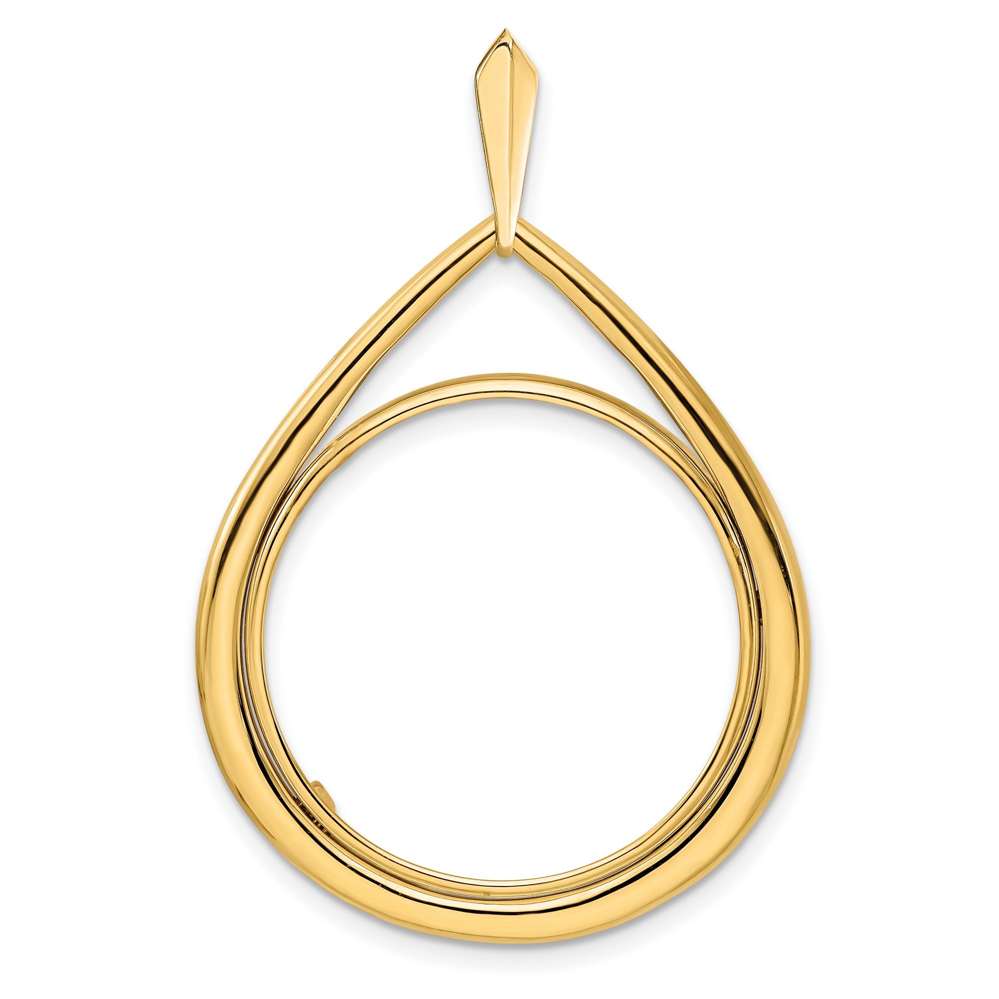 Gold coin bezel pendant deals