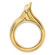 1/4 oz $10 American Buffalo Prong Set Flamed Teardrop Coin Bezel in 14k Yellow Gold