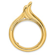 1/2 oz $25 American Buffalo Prong Set Flamed Teardrop Coin Bezel in 14k Yellow Gold