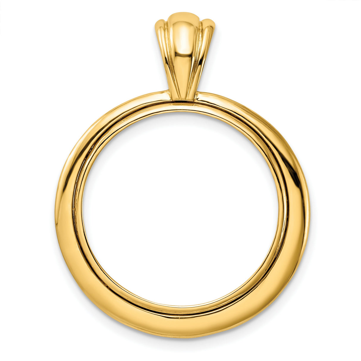 1/4 oz $10 American Buffalo Prong Set Concentric Coin Bezel in 14k Yellow Gold