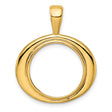 1/10 oz Krugerrand Prong Set Wide Oval Coin Bezel in 14k Yellow Gold