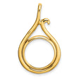  Cat Prong Set Tear Curl Coin Bezel in 14k Yellow Gold