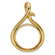 1/4 oz $10 American Eagle Screw Top Curled Teardrop Coin Bezel in 14k Yellow Gold