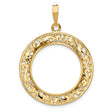 1/4 oz $10 American Buffalo Prong Set Encased Filigree Coin Bezel in 14k Yellow Gold