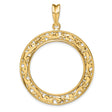 1/2 oz $25 American Buffalo Prong Set Filigree Coin Bezel in 14k Yellow Gold