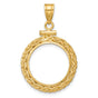 1/10 oz 15 Australian Nugget Screw Top Wheat Chain Coin Bezel in 14k Yellow Gold