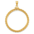 1 oz $50 American Buffalo Screw Top Tight Chain Coin Bezel in 14k Yellow Gold