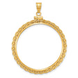 1 oz Krugerrand Screw Top Tight Wheat Chain Coin Bezel in 14k Yellow Gold