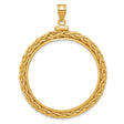 1 oz Australian Nugget Screw Top Loose Wheat Chain Coin Bezel in 14k Yellow Gold