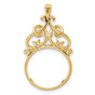 1/10 oz Krugerrand Prong Set Filigree Top Coin Bezel in 14k Yellow Gold