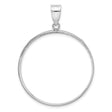 1 oz $50 American Buffalo Prong Set Plain Diamond-Cut Coin Bezel in 14k White Gold