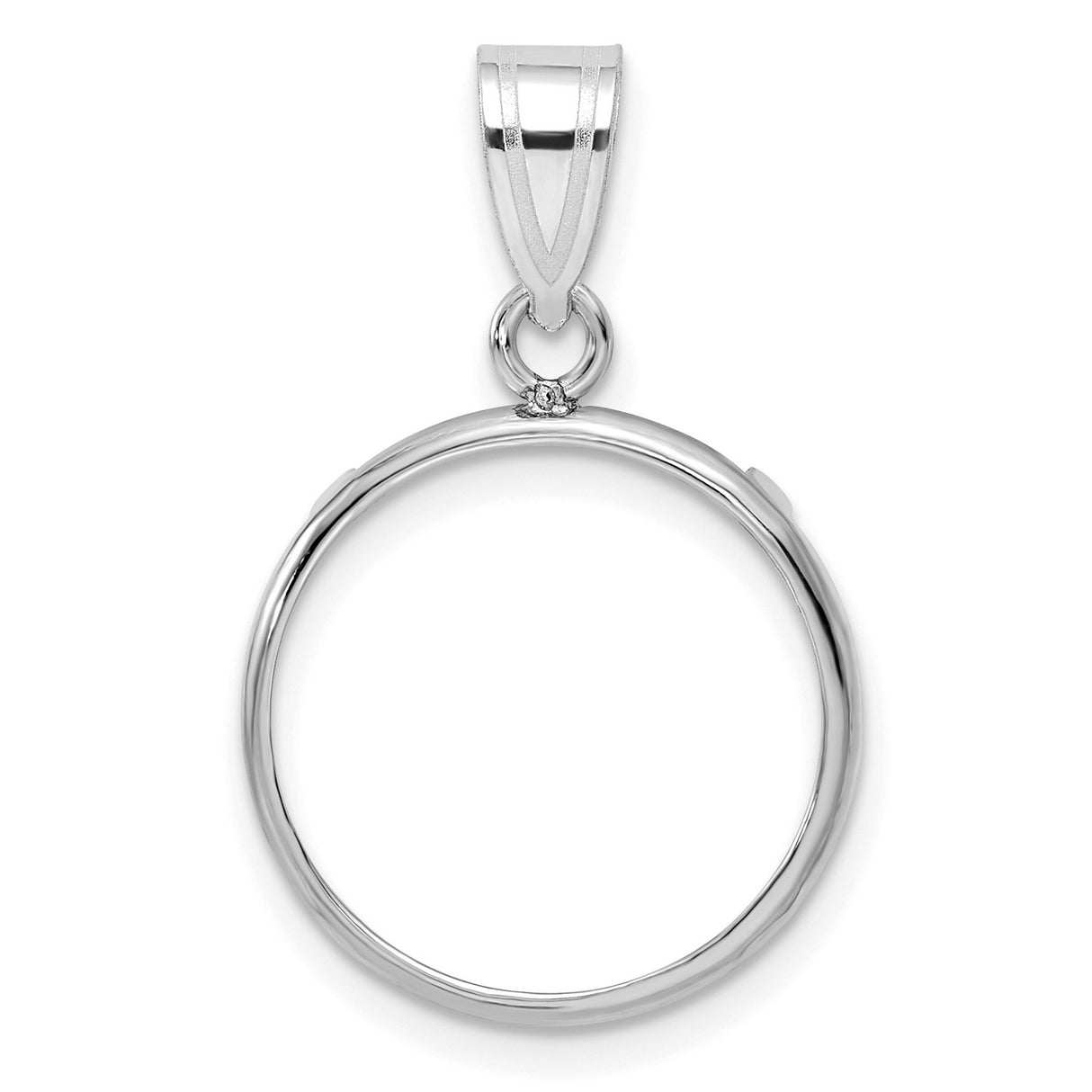 1/10 oz $5 American Buffalo Prong Set Plain Polished Coin Bezel in 14k White Gold