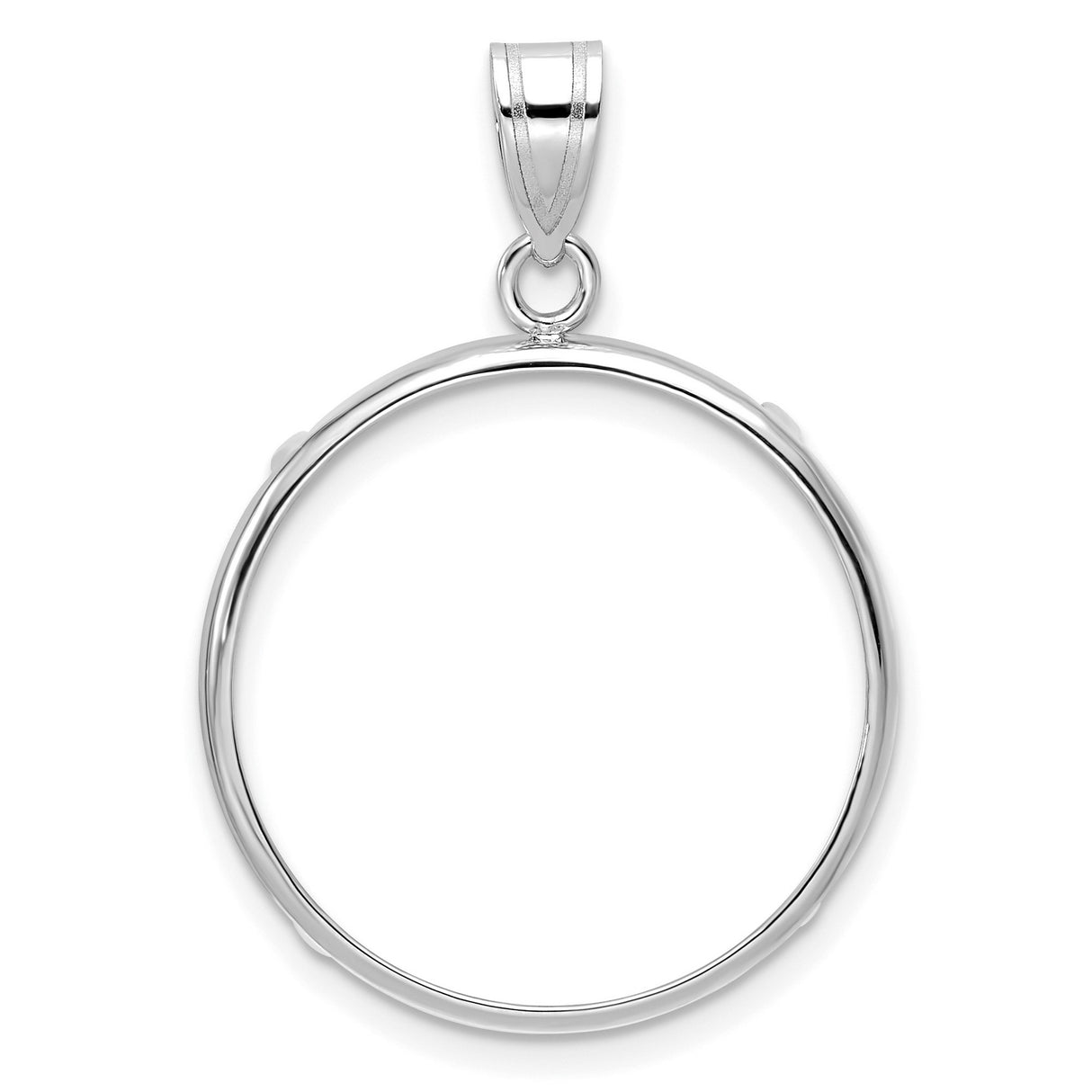 1/4 oz $10 American Buffalo Prong Set Plain Polished Coin Bezel in 14k White Gold