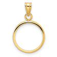  Cat Prong Set Plain Coin Bezel in 14k Yellow Gold