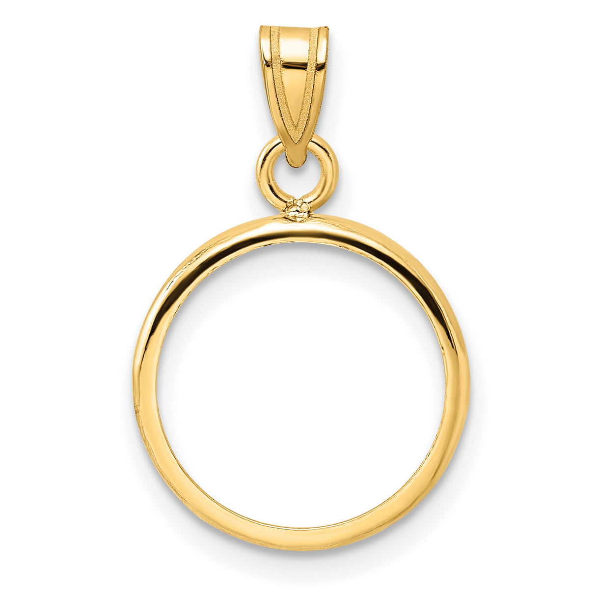  Cat Prong Set Plain Coin Bezel in 14k Yellow Gold